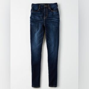 American Eagle High Waisted Skinny Jeans In Dark Wash - Size 12 Short